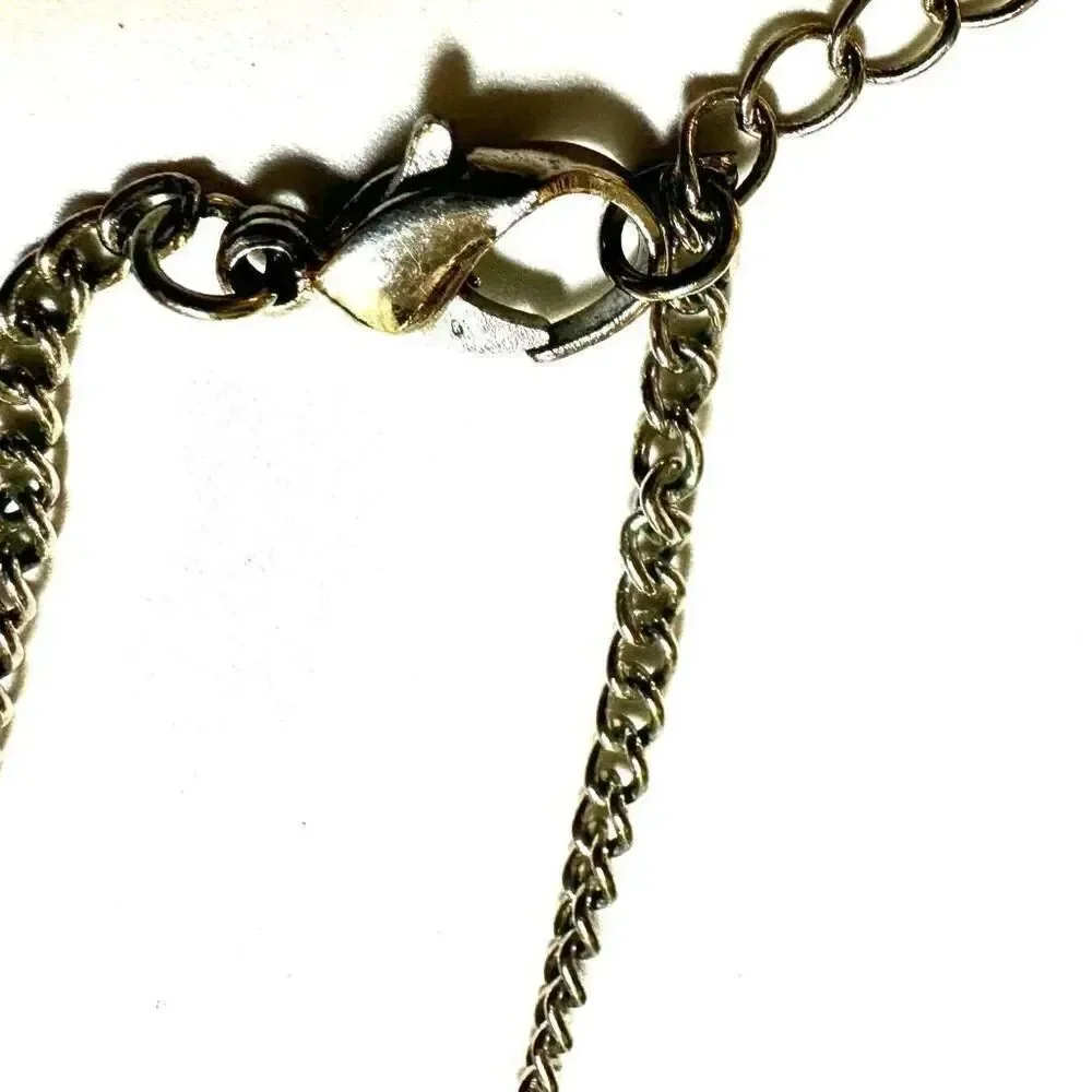 Long silver tone tassel pendant necklace long silver